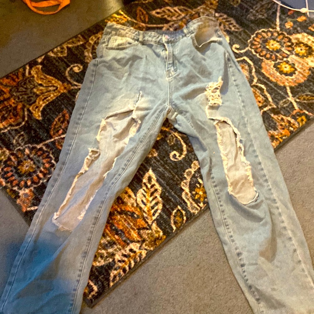 Blue ripped jeans women’s 12
